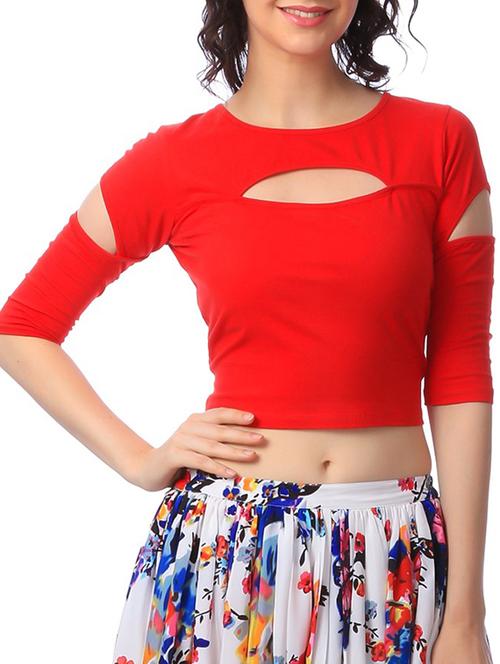 cut out detail crop top  - 11269491 - Very Small Image - 1