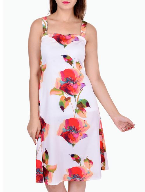white crepe aline dress - 11269682 - Very Small Image - 1