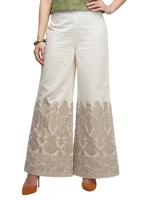 white silk blend palazzos - 11269967 - Very Small Image - 1