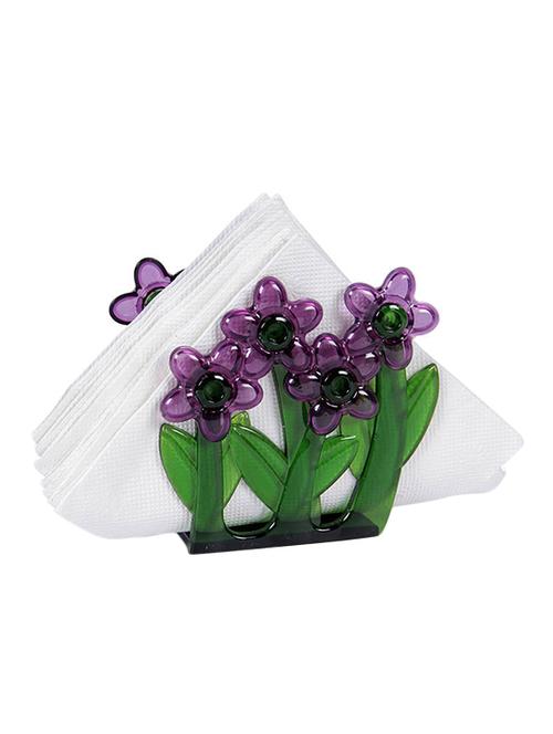 purple and green glass napkin holder - 11271813 - Very Small Image - 1