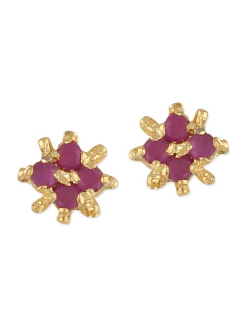 pink embellished brass studs earrings - 11275683 - Very Small Image - 1