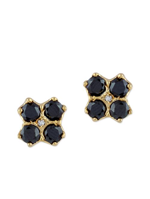 black embellished brass studs earrings - 11275810 - Very Small Image - 1