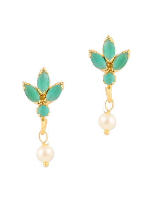 green brass drop earrings - 11275888 - Very Small Image - 1