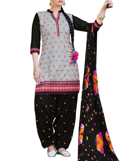 white cotton unstitched suit - 11276406 - Very Small Image - 1