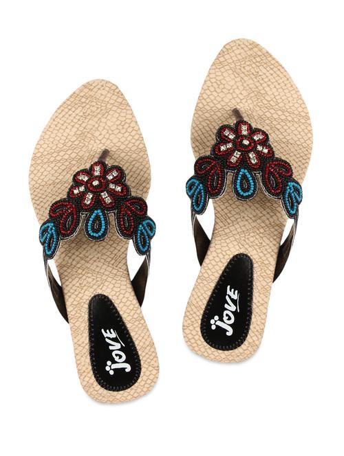 Beaded black leatherette flats - 1127939 - Very Small Image - 1