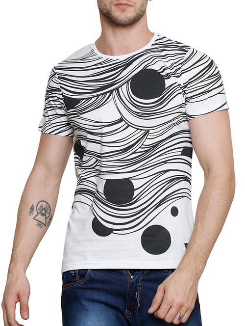 white cotton printed t-shirt - 11279996 - Very Small Image - 1