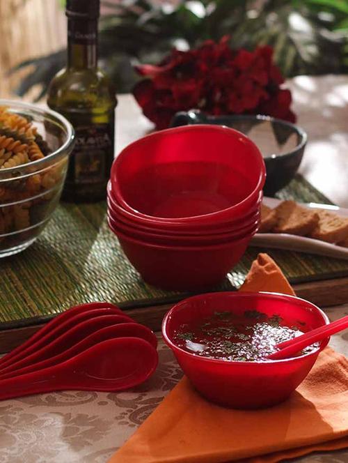 incrizma plastic 12 pc soup set red - 11282091 - Very Small Image - 1