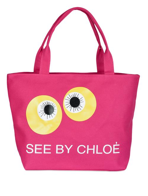 doodle eye printed pink tote bag - 1128573 - Very Small Image - 1