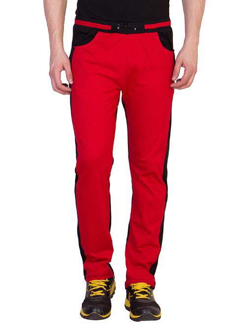 red cotton full length track pant - 11294397 - Very Small Image - 1