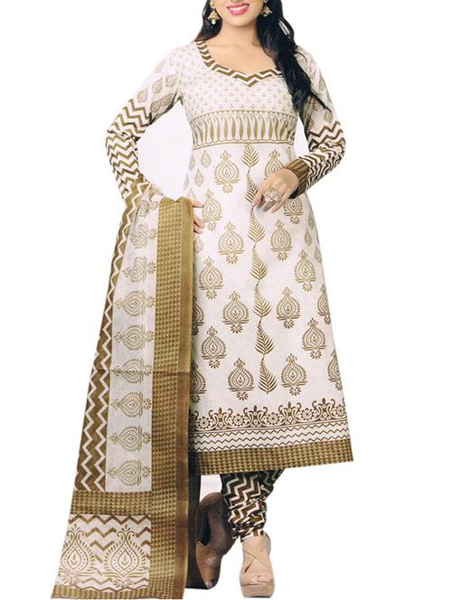 white art silk unstitched suit - 11294496 - Very Small Image - 1