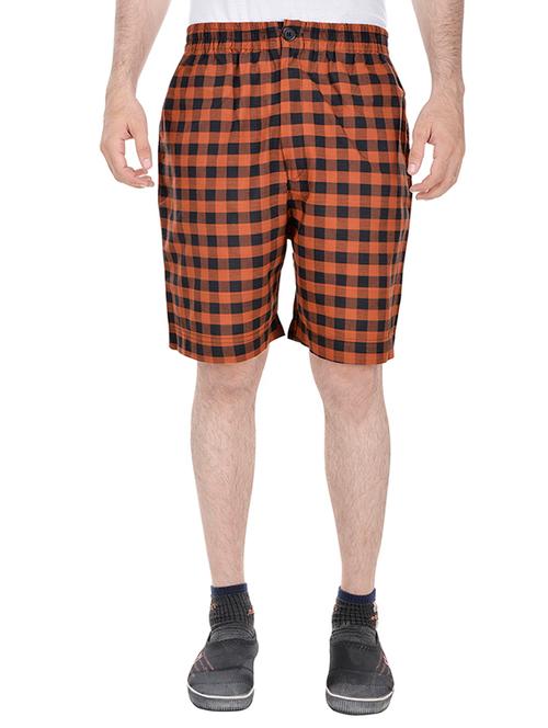 men brown cotton shorts - 11297384 - Very Small Image - 1