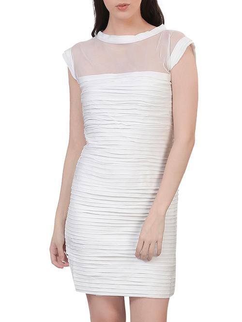 white silk blend boducon dress - 11297554 - Very Small Image - 1