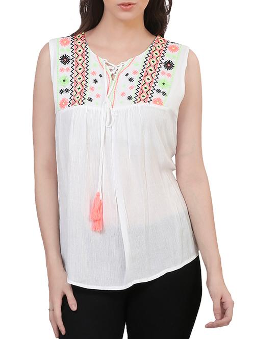 white rayon top - 11297568 - Very Small Image - 1