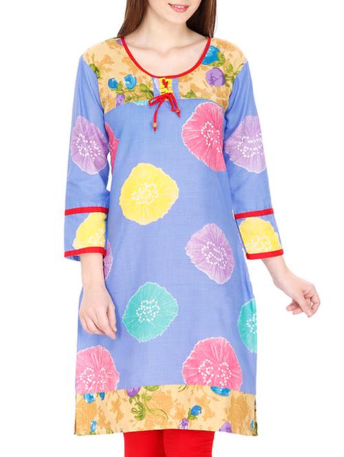 blue cotton kurta - 11298690 - Very Small Image - 1