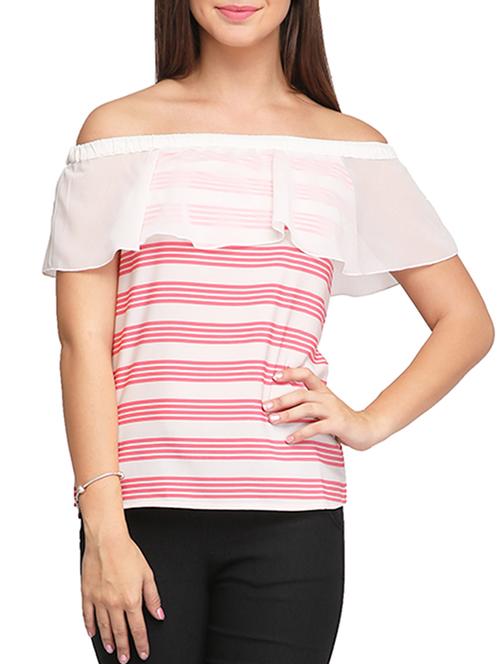 white pink color, crepe top - 11300069 - Very Small Image - 1