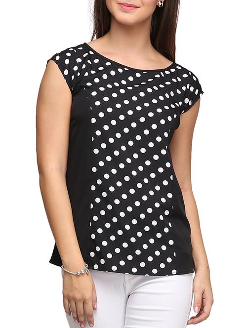 monochrome polka dot print crepe top - 11300075 - Very Small Image - 1