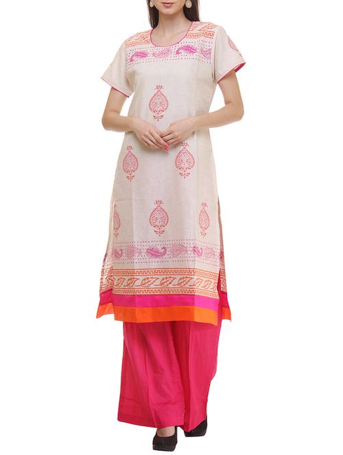 white cotton kurta - 11301850 - Very Small Image - 1