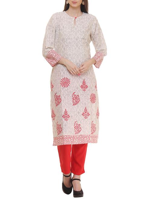 white cotton kurta - 11301865 - Very Small Image - 1