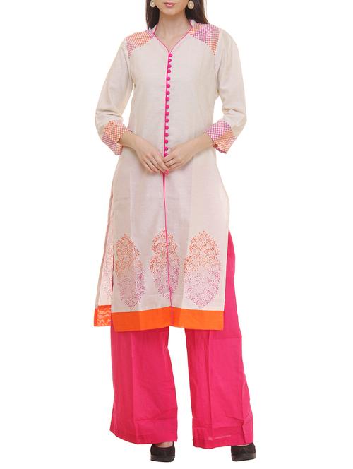 white cotton kurta - 11301876 - Very Small Image - 1