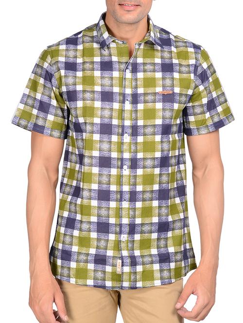 green cotton casual shirt - 11303077 - Very Small Image - 1