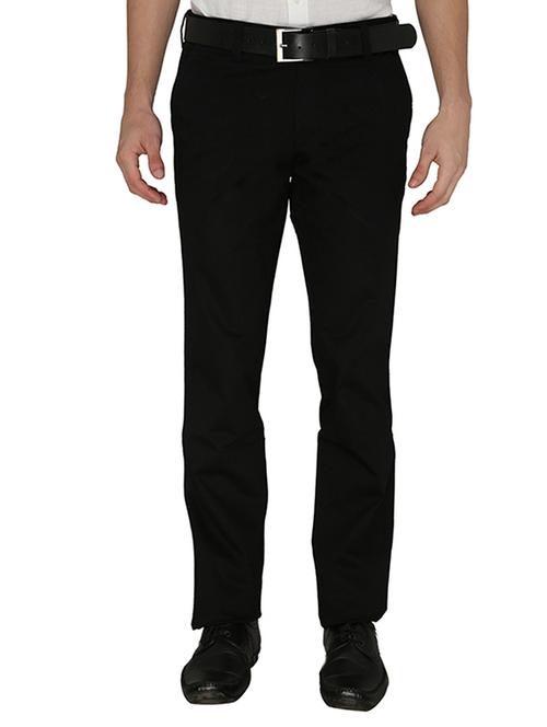 black cotton chinos casual trousers - 11304062 - Very Small Image - 1