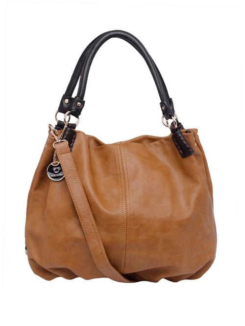 solid brown leatherette handbag - 11307606 - Very Small Image - 1