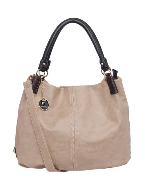 solid beige leatherette handbag - 11307607 - Very Small Image - 1