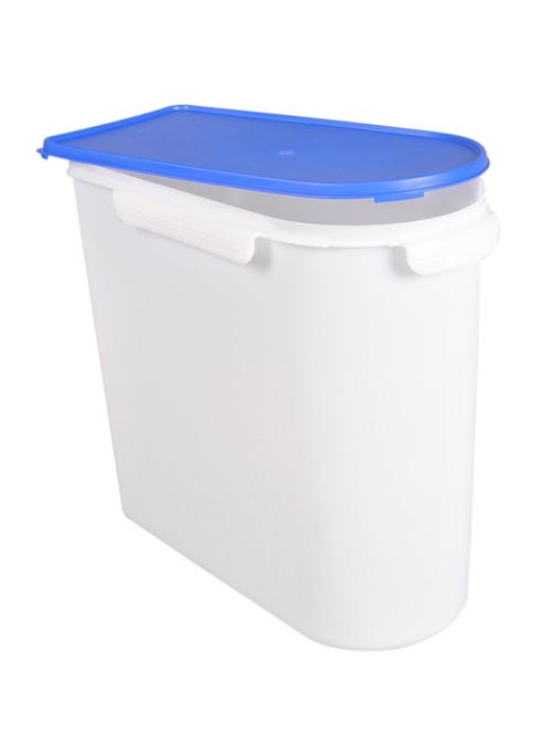 tupperware white and blue plastic 24 kg rice/grains/flour keeper with lid - 11307730 - Very Small Image - 1