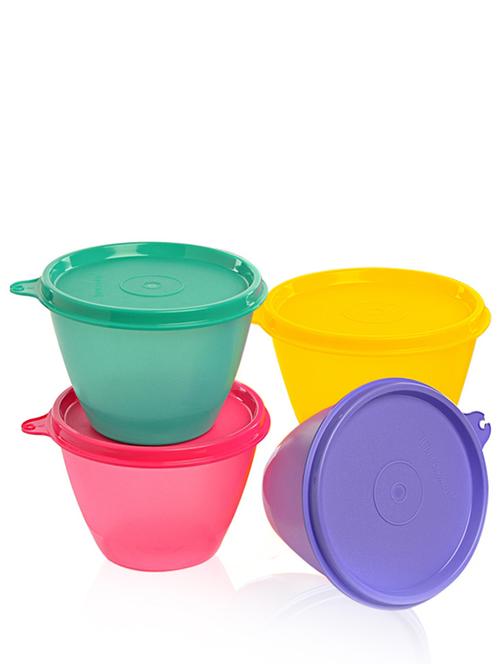 tupperware bowled over - multicolor conical shape bowls 450 ml - set of 4 - 11315210 - Very Small Image - 1