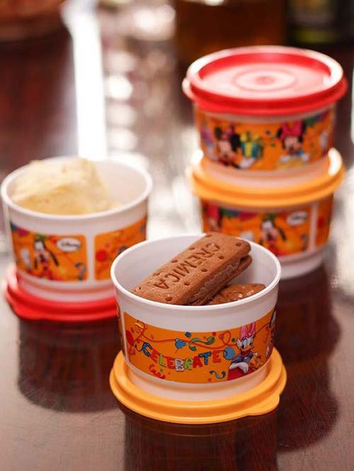 tupperware orange disney snack cups with lids - set of 4 - 11315220 - Very Small Image - 1