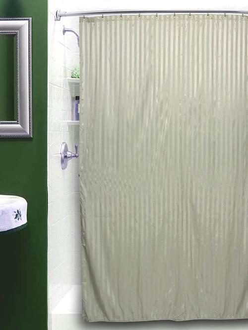 just linen dark sea green water resistant striped polyester full length shower curtains - 11317739 - Very Small Image - 1