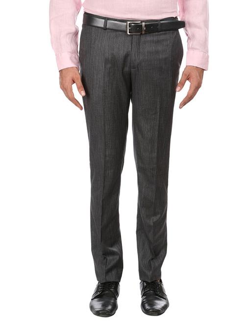 solid grey rayon formal trousers - 11318631 - Very Small Image - 1