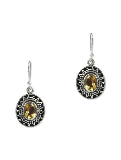 yellow silver drop earring - 11319559 - Very Small Image - 1