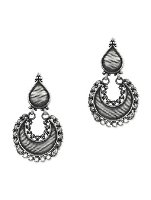 silver chandballi earring - 11319623 - Very Small Image - 1