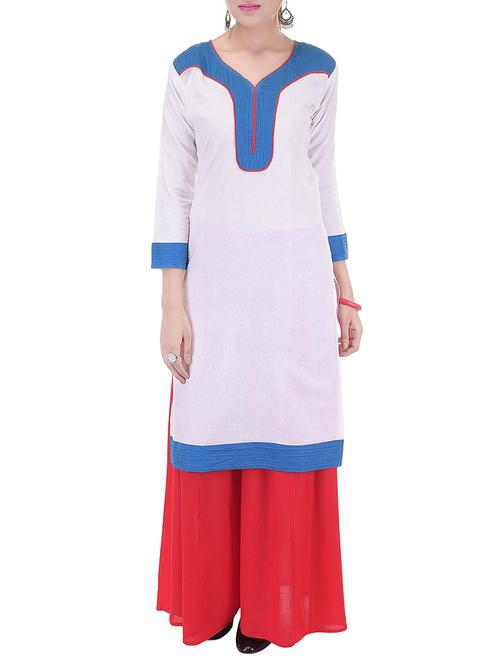 white cotton kurta - 11322145 - Very Small Image - 1