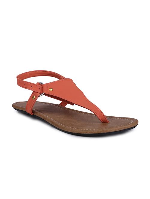 orange leatherette sandal - 11332115 - Very Small Image - 1