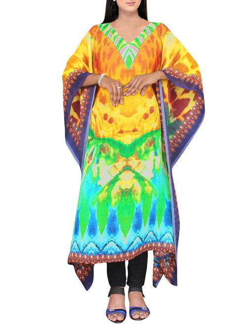 multi colored georgette printed kaftan - 11332592 - Very Small Image - 1