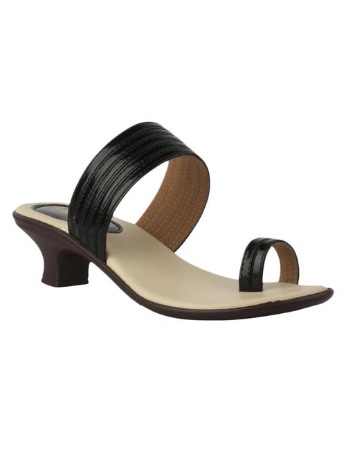 black faux leather slip on sandals - 11333340 - Very Small Image - 1