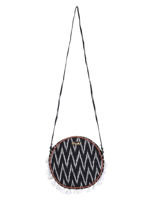 black chevron cotton sling bag - 11334361 - Very Small Image - 1
