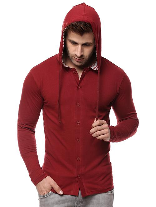 maroon solid t-shirt  - 11334736 - Very Small Image - 1