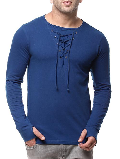solid dark blue cotton t-shirt - 11334807 - Very Small Image - 1