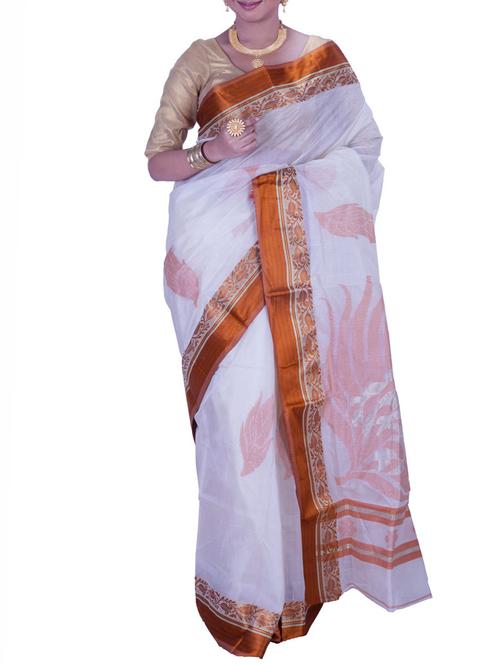 nude pure silk saree with blouse - 11335166 - Very Small Image - 1