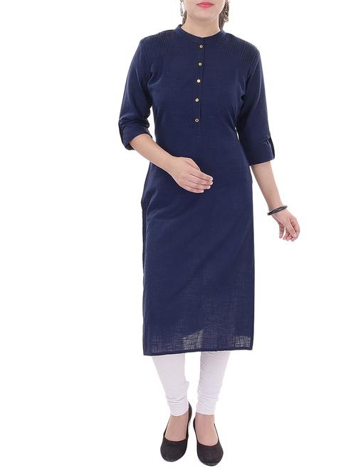 blue cotton long kurta - 11336787 - Very Small Image - 1
