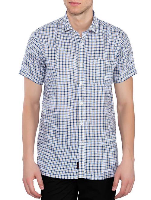 men multicolored linen casual shirt - 11343459 - Very Small Image - 1