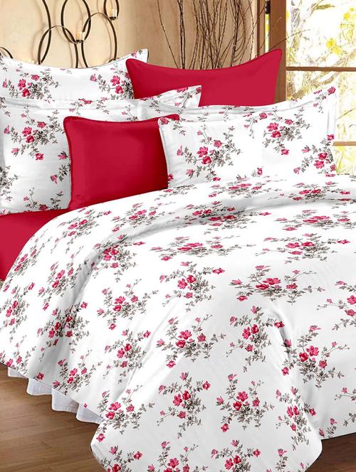 white floral print cotton single bed sheet set - 11343587 - Very Small Image - 1