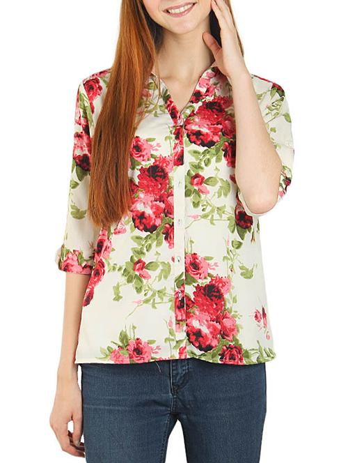 white crepe regular shirt - 11344041 - Very Small Image - 1