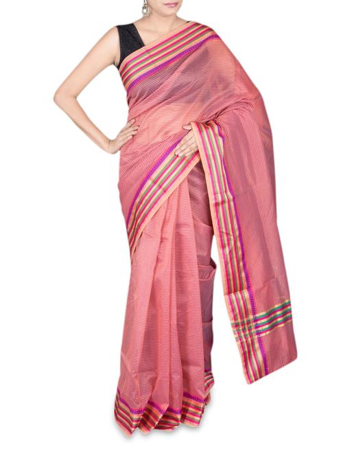 red color cotton blend woven  saree - 1134514 - Very Small Image - 1