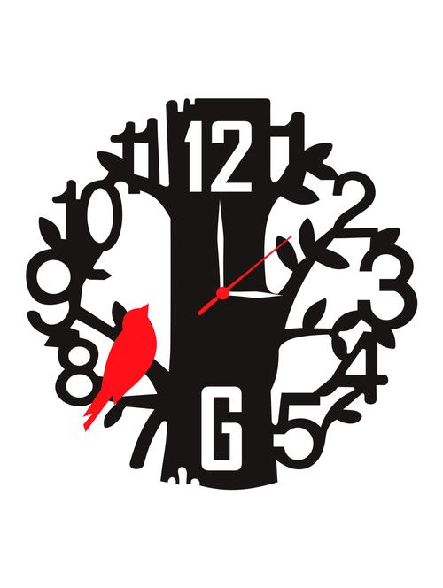 black wood analouge wall clock - 11359013 - Very Small Image - 1
