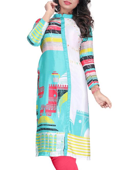 multi colored crepe straight kurta - 11360036 - Very Small Image - 1