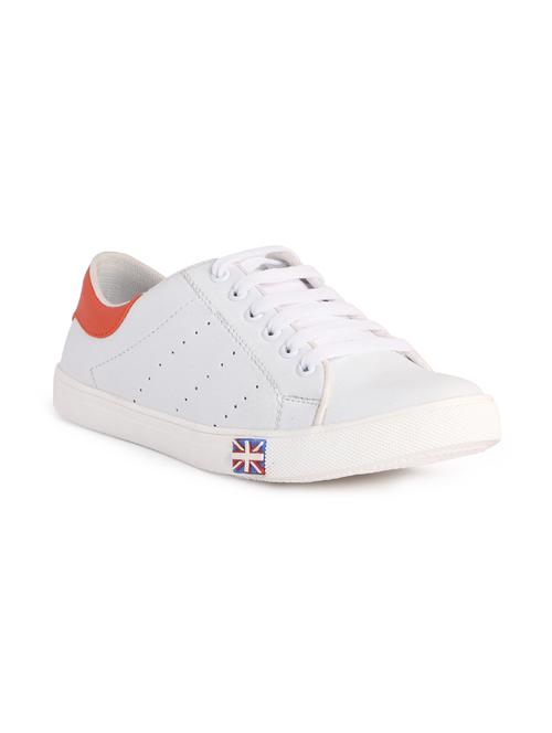 white leatherette lace up sneaker - 11360301 - Very Small Image - 1